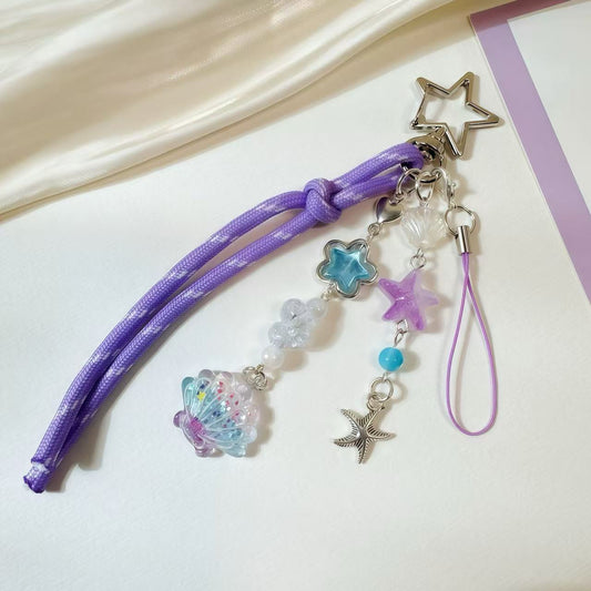 Marine Life Purple Seashell Cute Keychain