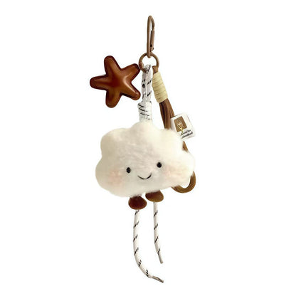 White Fluffy Cloud Keychain Pendant