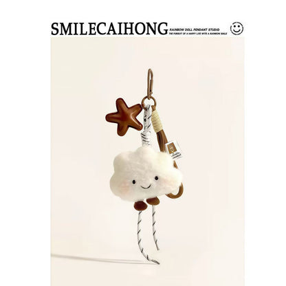 White Fluffy Cloud Keychain Pendant