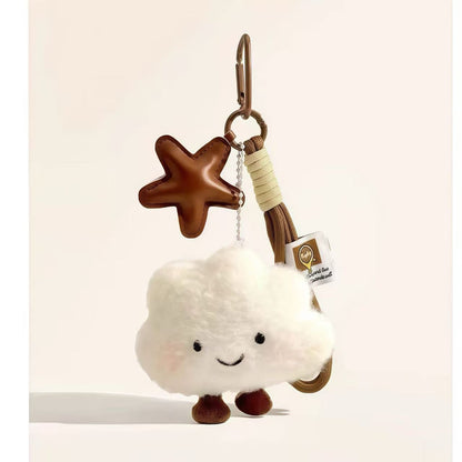 White Fluffy Cloud Keychain Pendant