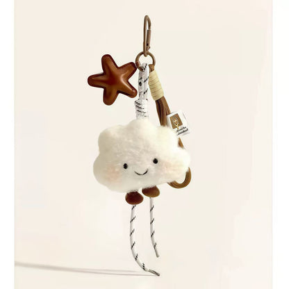 White Fluffy Cloud Keychain Pendant