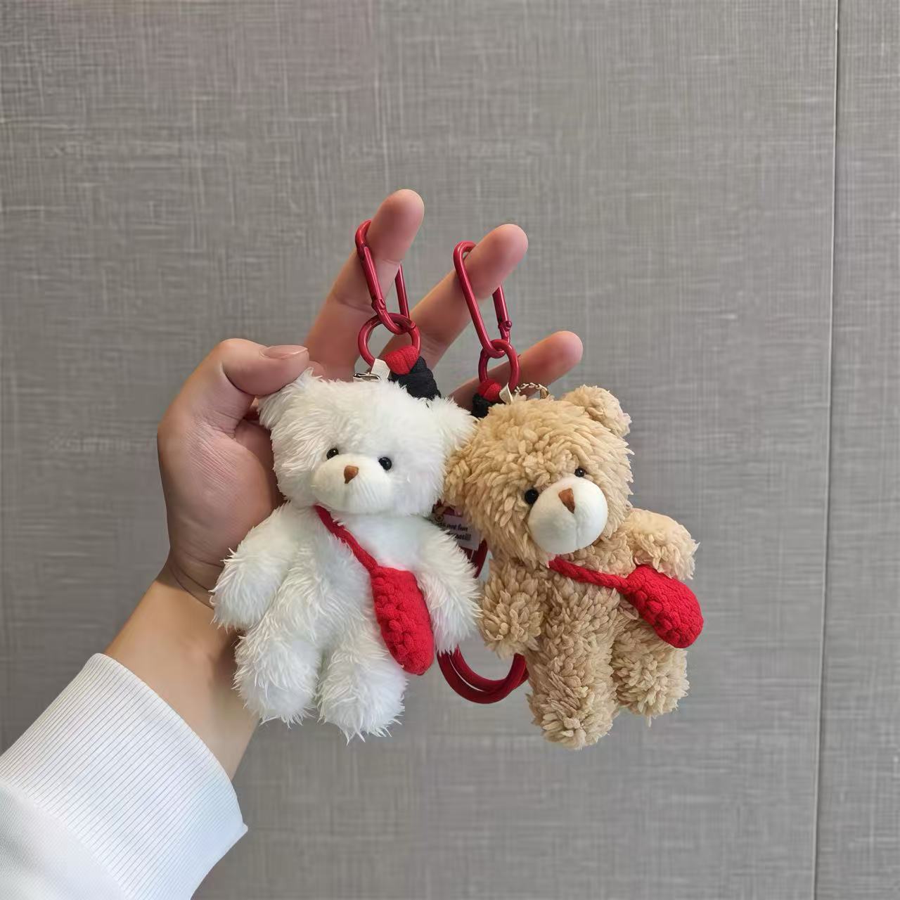 Cute Messenger Bag Bear White/Brown Keychain