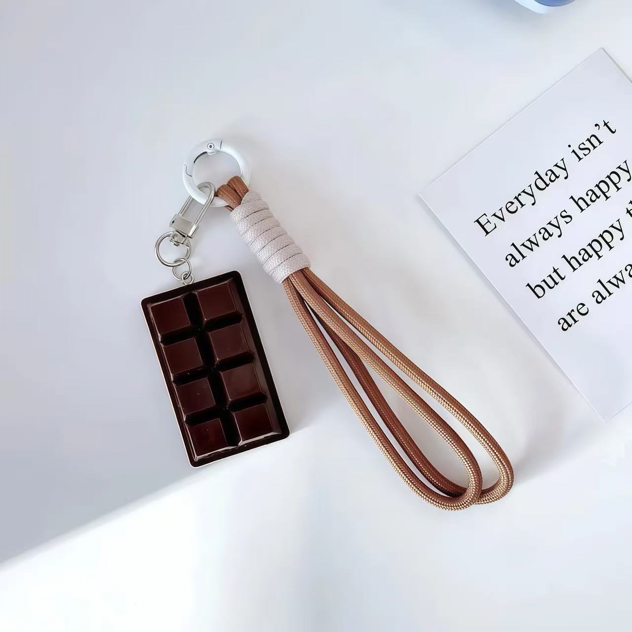 Leather Dachshund & Chocolate Keychain