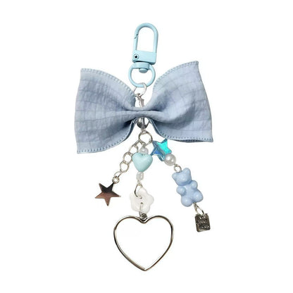 Pastel Bow & Heart Keychain Set