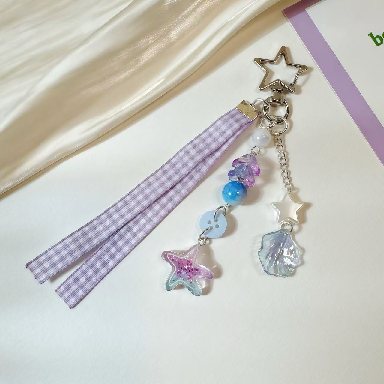 Marine Life Purple Seashell Cute Keychain