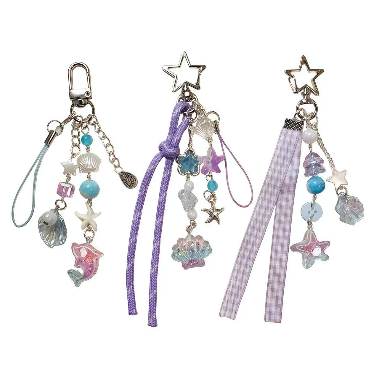 Marine Life Purple Seashell Cute Keychain