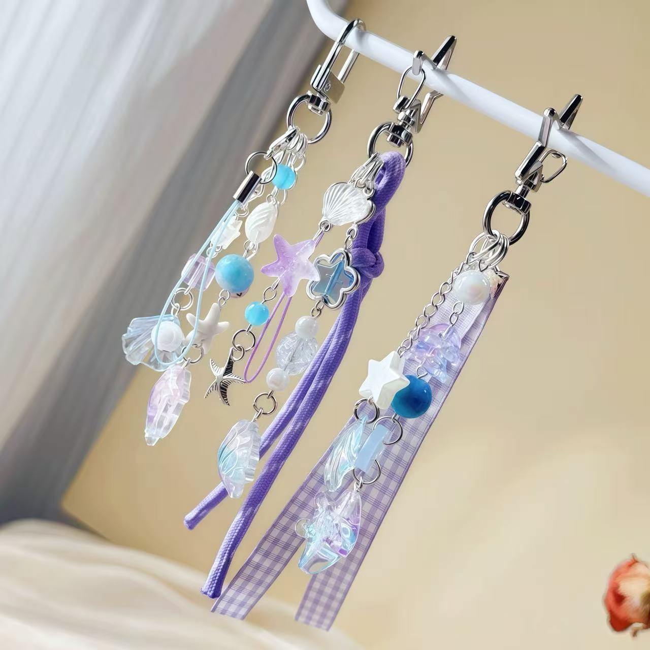 Marine Life Purple Seashell Cute Keychain